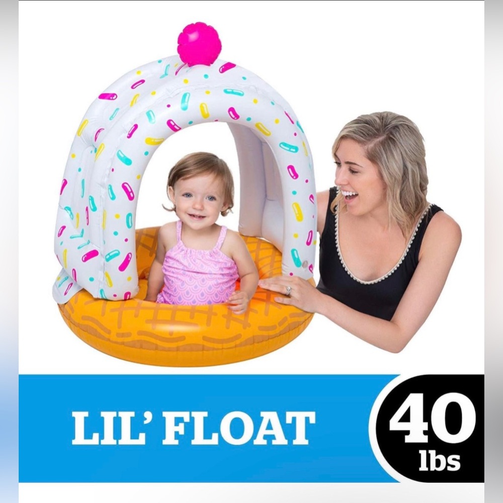 NEW Ice Cream Cone Float With Canopy - w/ Child Safety Valves, toddlers age 1-3